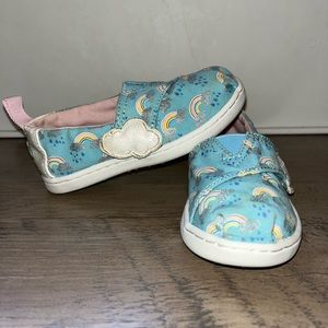 TOMS  Toddler Girls Alpargata Weather Foil Graphic Slip On Flats size 7